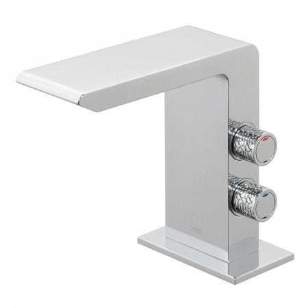 Vado Omika Mono Basin chrome single lever mixer tap with modern solid brass design
