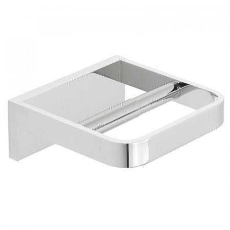 Vado Omika Paper Holder in chrome with rectangular backplate and smooth rounded edges for bathroom decor