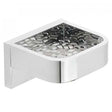 Vado Omika 100Mm chrome bathroom shelf with geometric insert and contemporary design