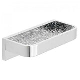 Vado Omika 200mm chrome wall-mounted bathroom shelf with geometric insert and rounded edges