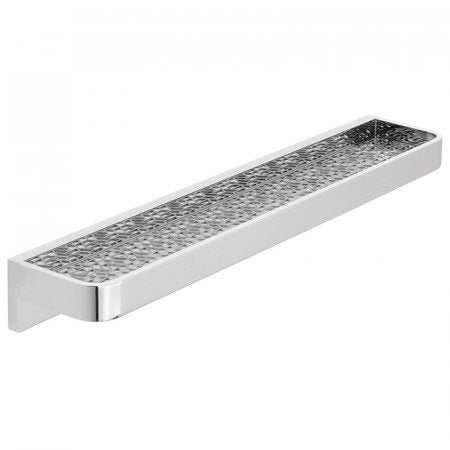 Vado Omika 500Mm chrome bathroom shelf with geometric insert design