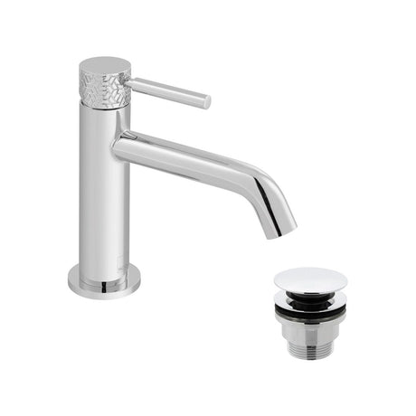 Vado Omika Slimline Deck Mounted Mono Basin Mixer Tap With Waste - Polished Chrome - OMI - 300/CC - CP - TAP 'N' SHOWER