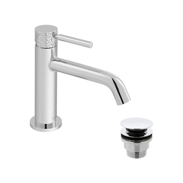 Vado Omika Slimline Deck Mounted Mono Basin Mixer Tap With Waste - Polished Chrome - OMI - 300/CC - CP - TAP 'N' SHOWER