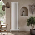 Scudo Bravo Double Designer Radiator 1800 x 476mm - White - BRAV1800 - 48D - W - TAP 'N' SHOWER