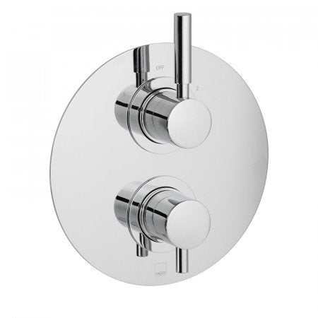 Vado Origins 2 Outlet chrome thermostatic shower valve with two handles wall mounted