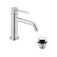 Vado Origins Single Taphole Slimline Mono Basin Mixer Tap With Universal Waste and Knurled Accents  - Chrome - ORI-200/CC-CPK