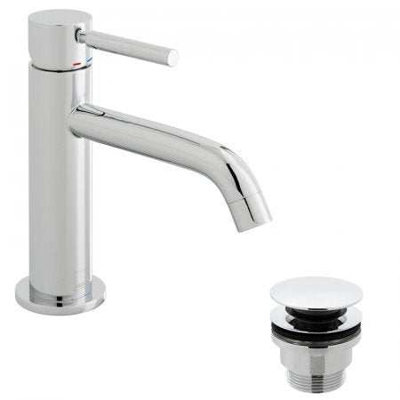 Vado Origins Slimline chrome single lever monobasin mixer tap with universal waste