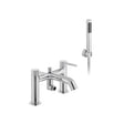 Vado Knurled Accents Bath Mixer Tap With Shower Kit - Polished Chrome - ORI-230+K-CPK