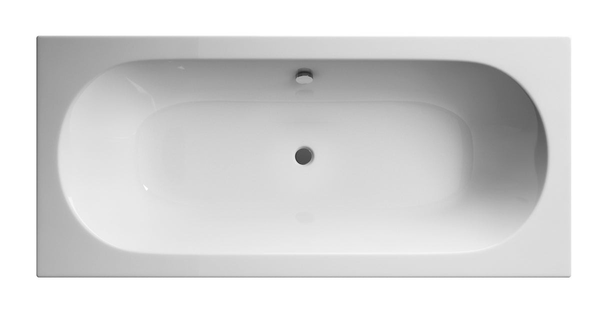 Nuie Otley Eternalite Round Double Ended Straight Shower Bath 1700mm x 700mm - White - BDE009 - TAP 'N' SHOWER