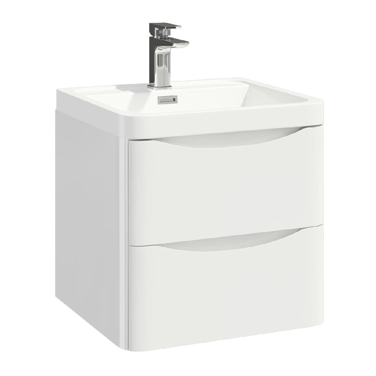 Scudo Bella 500mm Wall Mounted Vanity Unit ONLY - White - PAINT-BELLA-500WALLCAB-GWTE