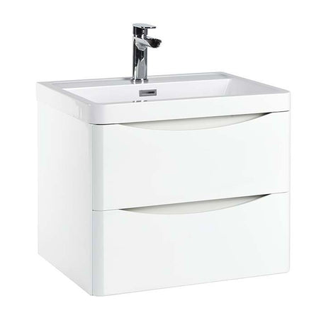 Scudo Bella 600mm Wall Mounted Vanity Unit Only - White - PAINT-BELLA-600WALLCAB-GWTE