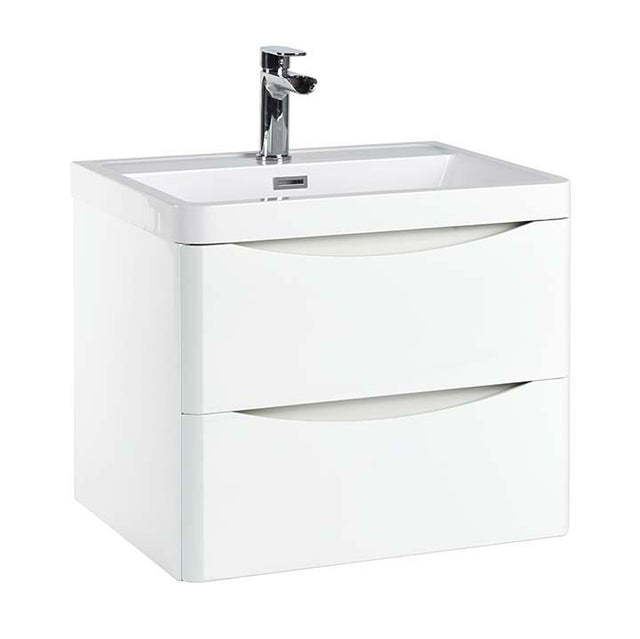 Scudo Bella 600mm Wall Mounted Vanity Unit Only - White - PAINT-BELLA-600WALLCAB-GWTE
