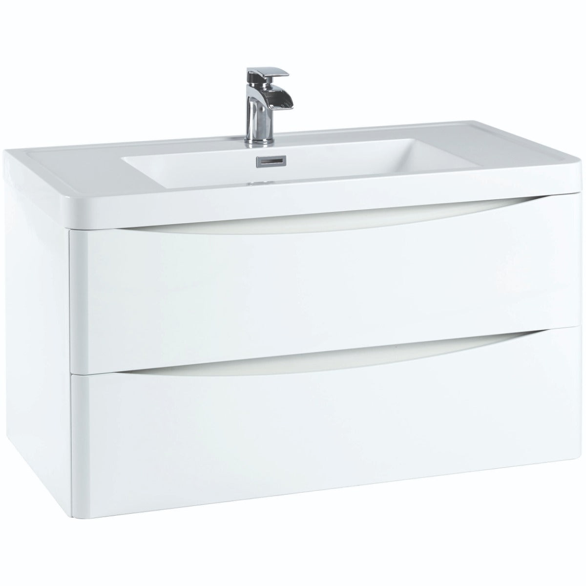Scudo Bella 900mm Wall Mounted Vanity Unit Only - White - PAINT-BELLA-900WALLCAB-GWTE