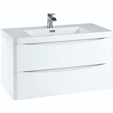 Scudo Bella 900mm Wall Mounted Vanity Unit Only - White - PAINT-BELLA-900WALLCAB-GWTE