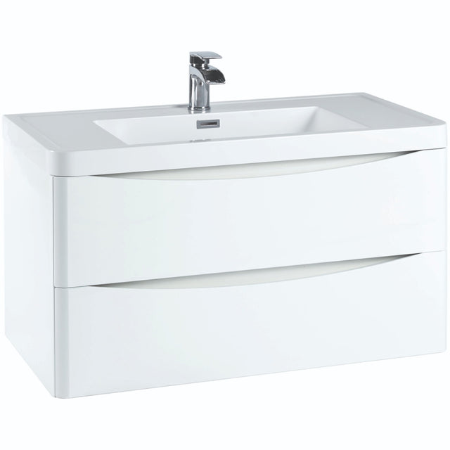 Scudo Bella 900mm Wall Mounted Vanity Unit Only - White - PAINT-BELLA-900WALLCAB-GWTE
