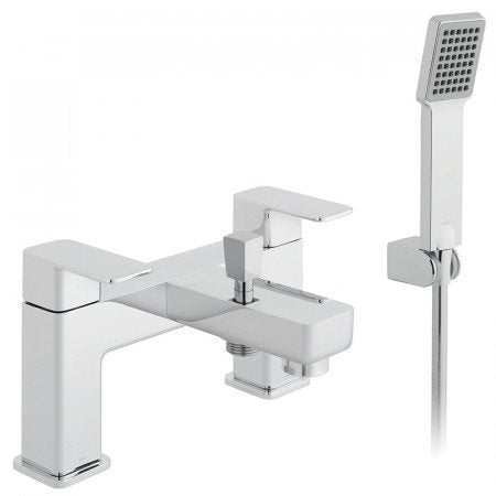 Vado Phase 2 Hole Bath Shower Mixer single lever deck mounted chrome bath tap with shower kit