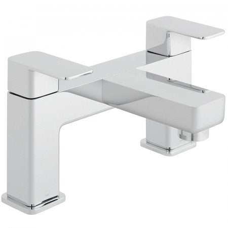Vado Phase 2 Hole chrome deck mounted bath filler with modern dual lever design