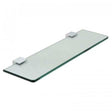 Vado Phase Frosted Glass Shelf 450mm with chrome brackets for modern bathroom storage