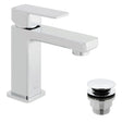Vado Phase Mini Mono Basin Mixer Smooth Bodied Single Lever Deck Mounted with Universal Waste - Chrome - PHA-200MF/CC-C/P