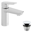 Vado Photon Single Taphole Mono Basin Mixer Tap with Universal Waste and Ecoturn Technology - Chrome - PHO-100FW/CC-CP