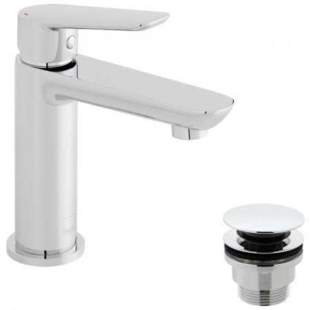 Vado Photon Mini Mono Basin Mixer chrome single lever deck-mounted basin tap with clic-clac waste