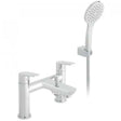 Vado Photon 2 Hole Bath Shower Mixer Deck Mounted Chrome with handheld shower kit and dual lever controls