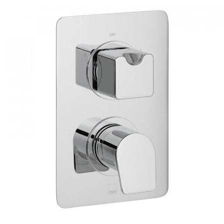 Vado Photon 2 Outlet thermostatic shower valve wall mounted with two handles in chrome finish