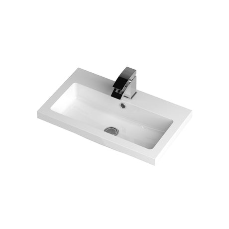 Nuie Arno Compact Polymarble Basin 1 Tap Hole 600mm - White - PMB313 - TAP 'N' SHOWER