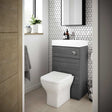 Nuie Athena Toilet and Basin 500mm Wide Combination Unit - Gloss Grey - PRC945CB