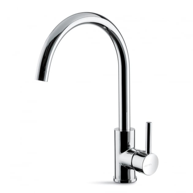 Prima Riace Single Lever Round Kitchen Sink Mixer Tap - Chrome - BPR504