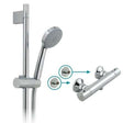 Vado Exposed Shower Valve Package in chrome with handheld showerhead and valve unit