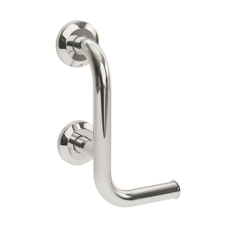 Bathex Professional Grab Rail with Right Hand Toilet Roll Holder 300mm  - Mirror Polished - 31550C