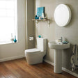 Nuie Provost White Contemporary Semi Flush to Wall Toilet WC with Push