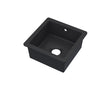 Launde Abbey Inset Single Bowl with Overflow 457mm x 457mm x 203mm - Matt Black
