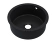 Launde Abbey Inset Round Single Bowl with Overflow & Central Waste 460mm x 191mm - Matt Black - TAP 'N' SHOWER