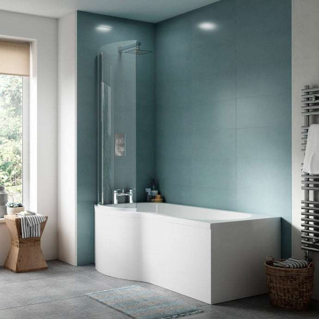 Nuie Shower Baths White Contemporary 1700 x 850 P Shape Bath Left Hand - WBP1785L