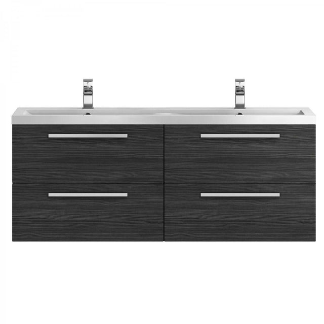 Hudson Reed Quartet Wall Mounted Double Vanity Unit with Basin 1440mm 