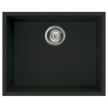Reginox Elleci Granite 1 Bowl Kitchen Sink - Metaltek Black - QUADRA 105 B