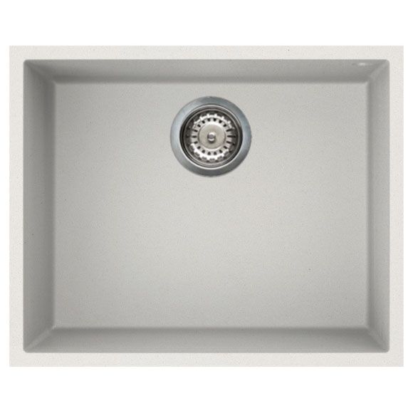 Reginox Elleci 1 Bowl Granite Kitchen Sink - Granitek White - QUADRA 105 W