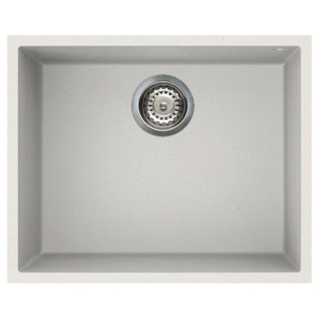 Reginox Elleci 1 Bowl Granite Kitchen Sink - Granitek White - QUADRA 105 W