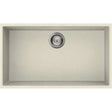 Reginox Elleci Granite single bowl undermount kitchen sink in cream with basket strainer waste