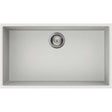 Reginox Quadra 130 white granite single bowl kitchen sink with basket strainer and fitting kit