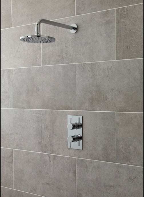 Nuie Dual Handle Quest Rectangular Concealed Shower Valve with Diverter - Chrome - QUEV52