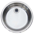 Reginox Stainless Steel single round bowl kitchen sink with polished finish and integrated waste system