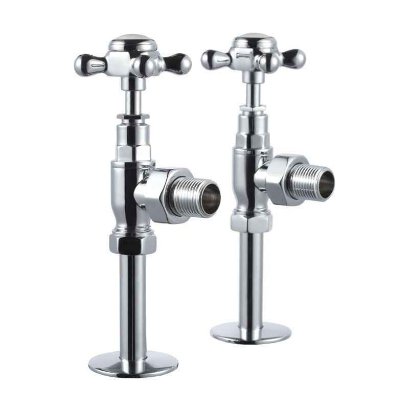 Burlington Chrome Angled Radiator Valves Pair - R6CHR