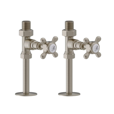 Burlington Straight Radiator Valve - Brushed Nickel - R7 BNKL - TAP 'N' SHOWER
