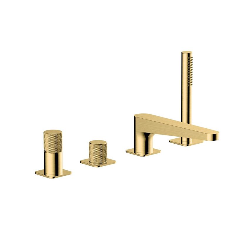 RAK Amalfi 4 Hole Deck Mounted Bath Shower Mixer - Brushed Gold - RAKAMA3013G
