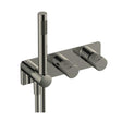 RAK Amalfi Horizontal Dual Outlet Thermostatic Concealed Shower Valve with Handset - Brushed Nickel - RAKAMA3305N