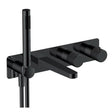 RAK Amalfi Horizontal Dual Outlet Thermostatic Concealed Shower Valve with Handset - Matt Black - RAKAMA3306B