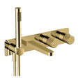 RAK Amalfi Horizontal Dual Outlet Thermostatic Concealed Shower Valve with Handset - Brushed Gold - RAKAMA3306G